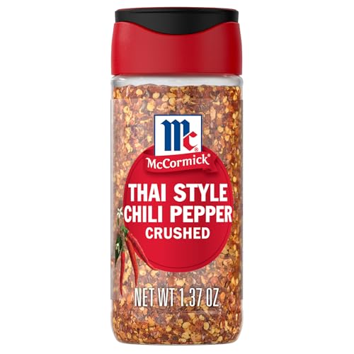 McCormick Thai Style Chili Pepper, Crushed, For Pasta, Stir-Fry, Salad Dressing, Marinade, Drunken Noodles, Pad Thai, and More, 1.37 oz