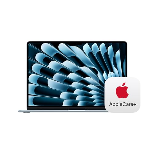 Apple 2025 MacBook Air 15-inch Laptop with M4 chip: Built for Apple Intelligence, 15.3-inch Liquid Retina Display, 16GB Unified Memory, 512GB SSD Storage, Touch ID; Sky Blue with AppleCare+ (3 Years)