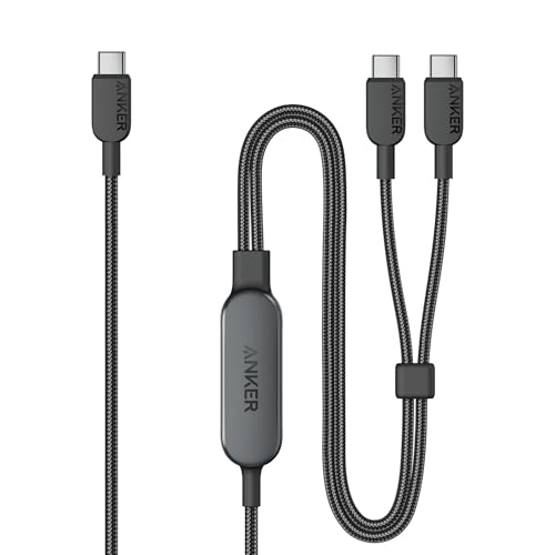 Anker Cable,6FT 2-in-1 USB C to USB C Cable 140W Max,Fast Charging for iPhone 17/17 Pro Max/16 Series,MacBook Air/Pro,and More(Braided,Black)