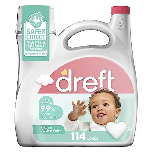 Dreft Toddler Liquid Laundry Detergent, Fights Stains, Removes Odors, 114 loads, 150 fl oz