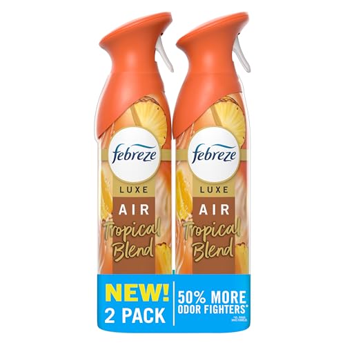 Febreze Air Mist, Air Freshener Spray, Odor Fighting Room Spray, Deodorizer for Home Bathroom Kitchen Office Apartment Dorm Room Classroom, Tropical Blend, 8.1oz, 2ct