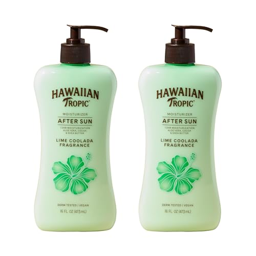 Hawaiian Tropic Lime Coolada After Sun Lotion | After Sun Care, Skin Care, Daily Moisturizing Lotion with Aloe, Cocoa Butter & Shea Butter, 16 Fl Oz each Twin Pack