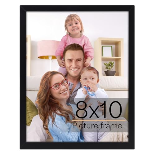 Giftgarden 8x10 Picture Frame Black, 8 by 10 Thin Photo Frame for Wall Tabletop Display, Single