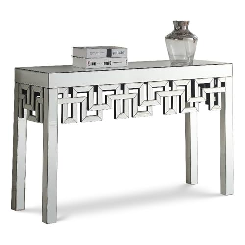 Meridian Furniture Aria Collection Modern | Contemporary Mirrored Console Table, 48" W x 15.5" D x 30" H