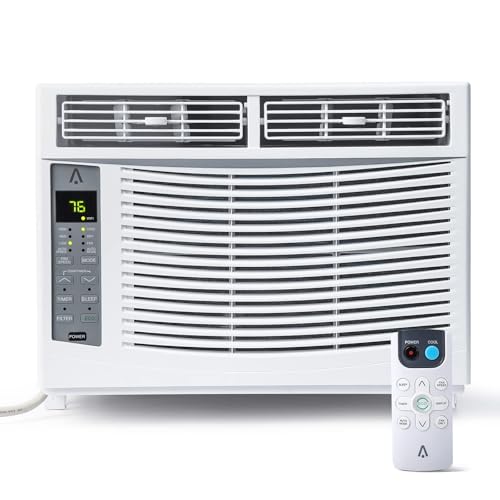 6000 BTU Window Air Conditioner with WiFi, Window AC Unit Cools Up to 250 Sq. Ft., Energy Saving with Remote & App Control & Timer Function, Perfect for Small Rooms, Living Room, Office