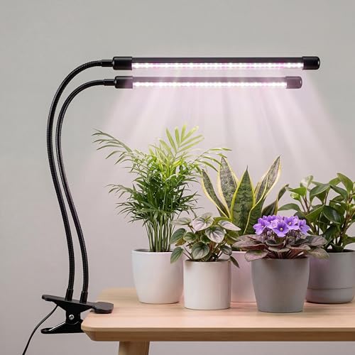 Bloom Lume LED Grow Lights for Indoor Plants Full Spectrum - Features Multi Mode Color Spectrums, Dimmable, Auto Timer, Clip on Goosneck Plant Lamp