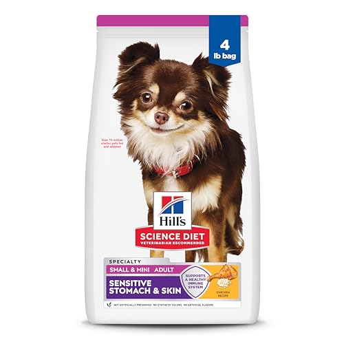 Hill's Science Diet Adult Sensitive Stomach & Skin Small & Mini Dry Dog Food, Chicken, 4 lb. Bag (Updated Formula)