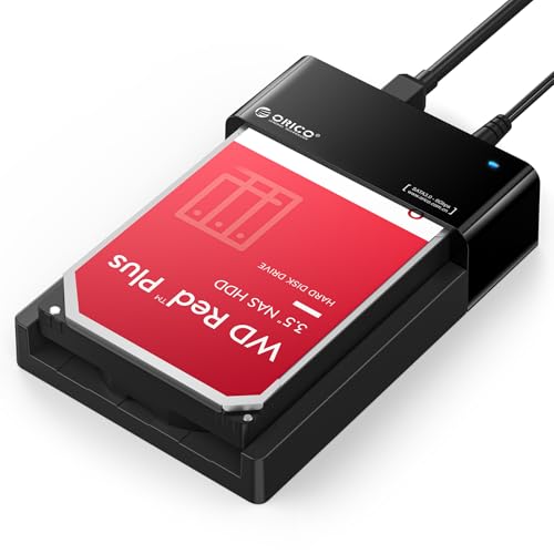 ORICO External USB 3.0 to SATA Hard Drive Lay-Flat Docking Station for 2.5 or 3.5in HDD, SSD Up to 24TB [Support UASP]