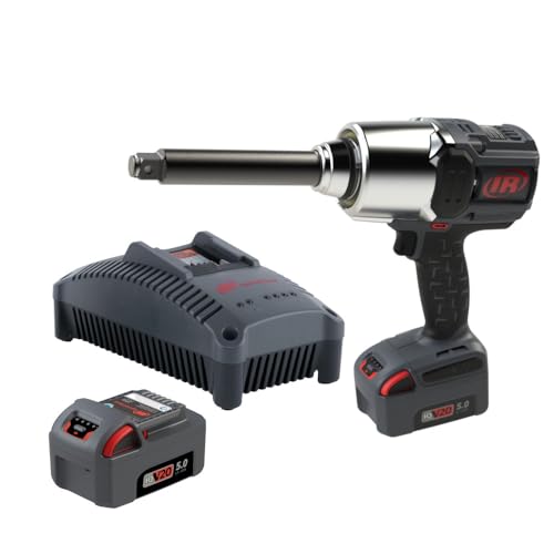 Ingersoll Rand W8571-K2 3/4" 20V Cordless Impact Wrench 2 Battery Kit, 2000 ft-lb Torque, 6" Extended Anvil, Friction Ring Thru-hole, Pistol
