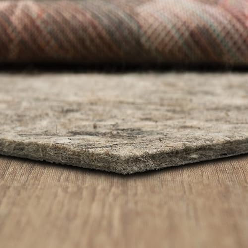 Mohawk Home Non Slip Rug Pad 8' 2" x 11' 8" - 1/2" Thick Felt + Latex Rubber Gripper - Dual Surface Cushion for Hardwood, Carpet, Tile Floors, Made in USA