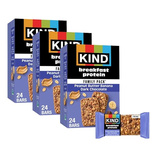 KIND Breakfast Protein Peanut Butter Banana Dark Chocolate, 8g Protein, Gluten Free, 36 Count