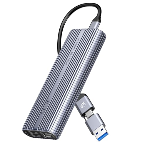 ORICO 40Gbps M.2 NVMe SSD Enclosure with Cooling Fan, Tool Free Aluminum M.2 Adapter Compatible with Thunderbolt 4/3 USB3.2/3.1/3.0/2.0, Max 8TB Capacity-ACOM2