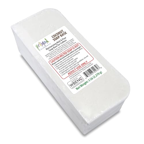 Primal Elements Coconut Oil Soap Base - Moisturizing Melt and Pour Glycerin Soap Base for Crafting and Soap Making, Easy to Cut - 5 Pound