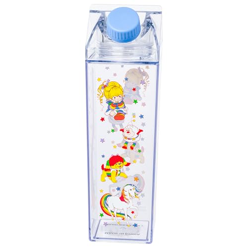 Silver Buffalo Rainbow Brite Featuring Twink, Puppy Brite, and Starlite Plastic Milk Carton Pitcher Bottle, 16.2 Ounces
