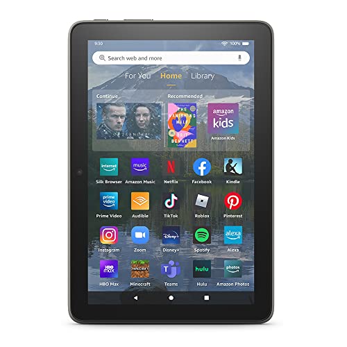Amazon Fire HD 8 Plus tablet, 8” HD Display, 64 GB, 30% faster processor, 3GB RAM, wireless charging, (2022 release), Gray