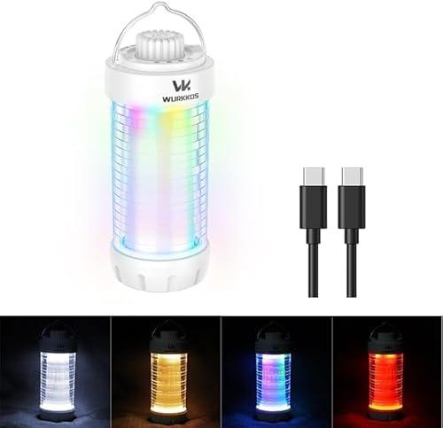 Wurkkos CL01 Camping Lantern Rechargeable, 550LM Waterproof Tent Light with Magnet Base, Up to 300H Runtime,Portable Lantern Flashlight with RGB light,Emergency Camp Light for Hurricane,Hiking,Camping
