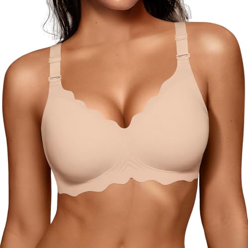 OEAK Womens Value Series Wireless Bras Push Up Soft Convertible Jelly Bra