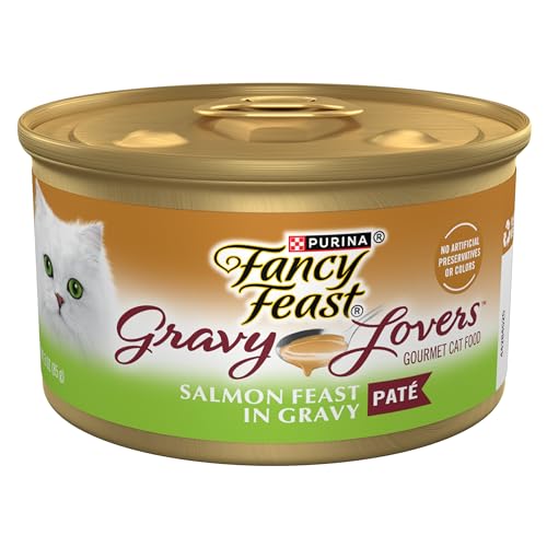 Purina Fancy Feast Gravy Lovers Salmon Feast Pate in Wet Cat Food Gravy - (Pack of 24) 3 oz. Cans
