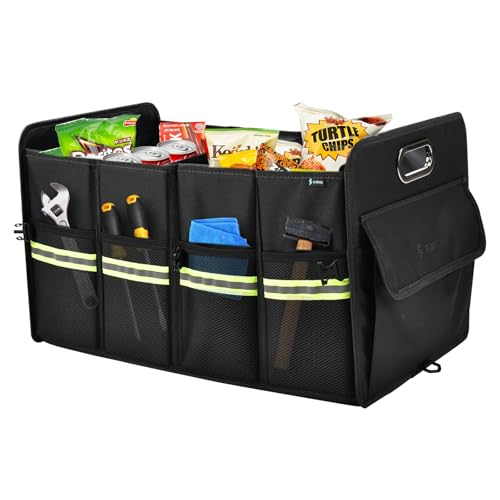 FLORICH Trunk Organizer for Suv, Premium Waterproof Car Organizers and Storage, Collapsible Multi-Compartment Truck Organizer Back Seat Storage for Car