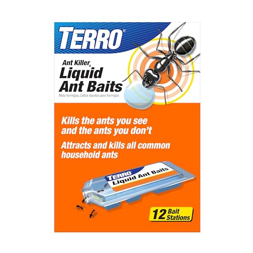 TERRO Ant Killer Bait Stations T300B - Liquid Bait to Eliminate Ants - Bait System - 12 Count Stations for Effective Indoor Ant Control