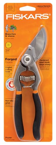 FISKARS® Forged Steel Bypass Pruner - Ultra-Durable, Ergonomic Design for Comfortable Use while Gardening - Cut and Prune Stems and Light Branches up to ¾” diameter - 375 Years of Quality