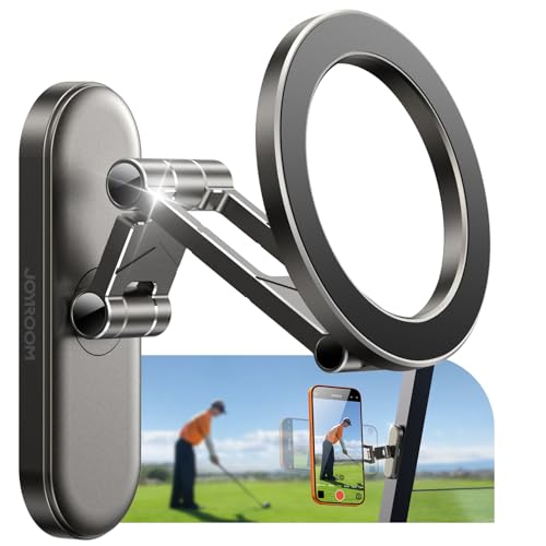 All Metal Upgraded Magnetic Golf Cart Phone Holder, Tri-Fold Unique Golf Gifts for Men Him Golfers Father, 2026 Golf Cart Accessories Compatible with MagSafe iPhone 17-12 for Club Car, EZGO, Yamaha