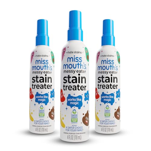 Miss Mouth's Messy Eater Stain Treater Spray - 4oz 3 Pack Stain Remover - Newborn & Baby Essentials - No Dry Cleaning Food, Grease, Coffee Off Laundry, Underwear, Fabric