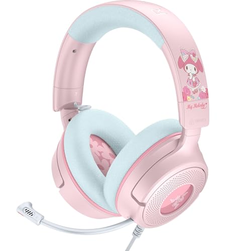Razer Kraken V4 X Wired Gaming Headset: 40 mm Drivers - Cardioid Mic - Memory Foam Cushions - Chroma RGB Lighting - Type C & Type A Cable - for PC, Mac, PS5, Nintendo Switch 2 - My Melody Edition
