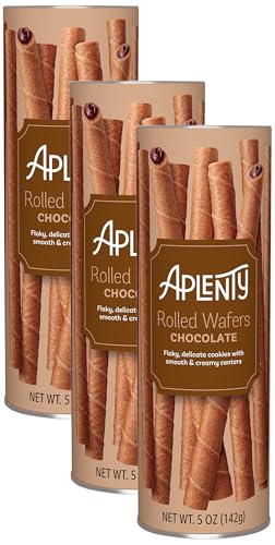 Amazon Brand, Aplenty Chocolate Rolled Wafers, 5 Oz (Pack of 3)
