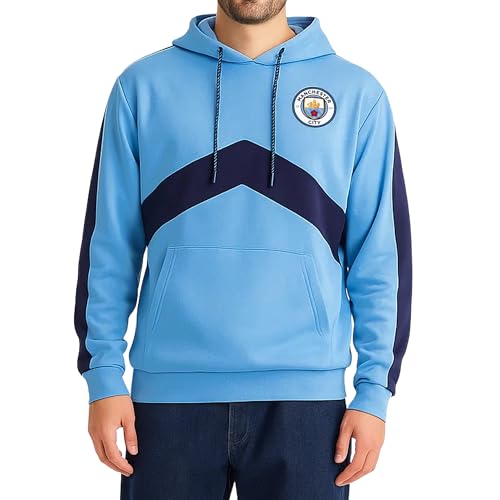 Icon Sports Officially Licensed Manchester City FC Pullover Hoodie - Unisex Adult - MC24PH Light Blue M
