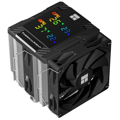 Thermalright Peerless Assassin 120 Digital Black CPU Cooler Air with 6X6mm Heatpipes, Magnetic Display Board Top Cover,Heatsink CPU Cooler, for AM4/AM5 and Intel lga1700/1851/1150/1151/1200