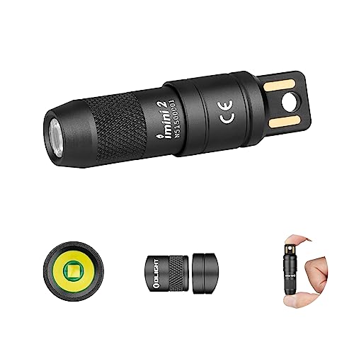 OLIGHT IMINI 2 EDC Rechargeable Keychain Flashlight, 50 Lumens Compact and Portable Mini LED Keyring Lights with Built-in Battery Ideal for Everyday Carry and Emergencies (Black)