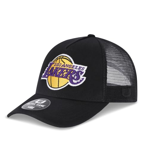 Ultra Game Men’s NBA Official Snap Back All Around The World Trucker Baseball Cap Hat, Los Angeles Lakers, Black, One Size