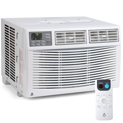 Window Air Conditioner, 10,000 BTU Compact AC Unit, Energy Saving Window AC, Smart AC with 3 Modes Cool Dry Fan Speed Control, Cools Up to 450 Sq.Ft,115v Mini Air Conditioner for Bedroom, Office, Home