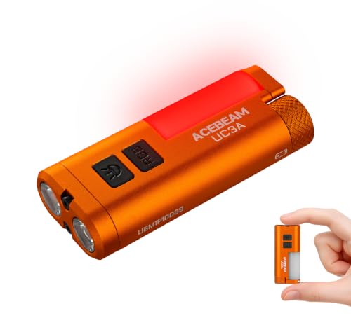 ACEBEAM UC3A EDC AAA Flashlight, 900 High Lumens Multi-Light Source Mini Flashlight with Camping and 9 RGB Lights, Small Flat Pocket LED Magnetic Keychain Flashlight for Home Emergency