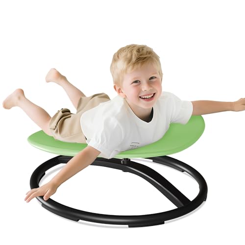 Pterying 21" L × 19" W Large Size Spinning Chair for Autistic Kids, Toddler Sensory Chair, Sensory Toys Gifts for Kids with Autism & ADHD, Outside/Indoor Toys for Kids Ages 4-8, Light Green
