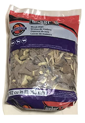 Weber Mesquite Wood Chips, 2 lb – Premium BBQ Smoking & Grilling Chips for Big, Bold Flavor – Ideal for Beef, Lamb, Poultry & Pork