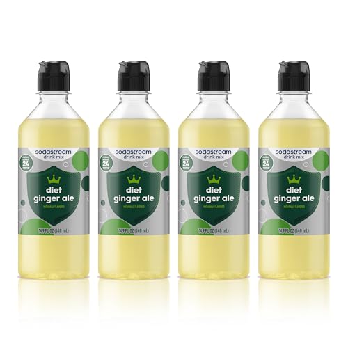 SodaStream Classics Diet Ginger Ale New Pour Bottle, 14.9 Fl Oz (Pack of 4)