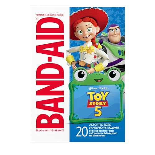 BAND-AID Brand Adhesive Bandages for Minor Cuts and Scrapes, Disney and Pixar Toy Story 5 for Kids, Assorted Sizes 20 ct