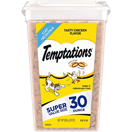 Temptations Cat Treats Classic Crunchy and Soft Cat Treats, Tasty Chicken Flavor, 30 oz. Tub