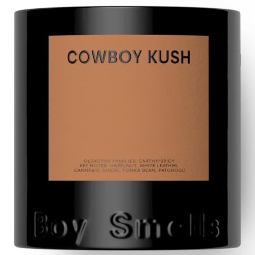 Boy Smells - Cowboy Kush Scented Candles for Men and Women - 27 oz - Soy, Coconut Wax Candle Blend - Aromatic Candles for Home with Suede, Saffron and Patchouli - 100-Hour Burn - Cotton Wick