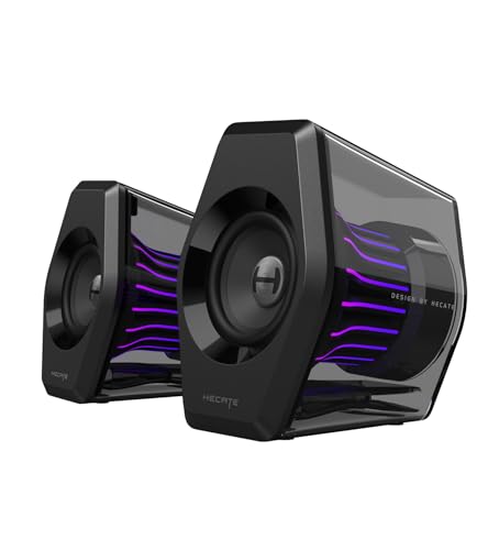 Edifier G2000 Pro 2.0 RGB Gaming Speakers with 64W Peak Power, Virtual 7.1 Surround Sound, 270° TempoFlow Light Sync, Bluetooth 5.4/USB-C/AUX for PC, PS5, Game Console (Black)