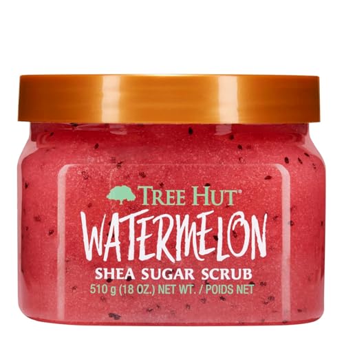 Tree Hut Watermelon Shea Sugar Scrub, Mothers Day Gifts, Exfoliating, Hydrating & Moisturizing Body Scrub with Shea Butter & Nourishing Essential Oils, Smooth & Soften Skin, 18 oz