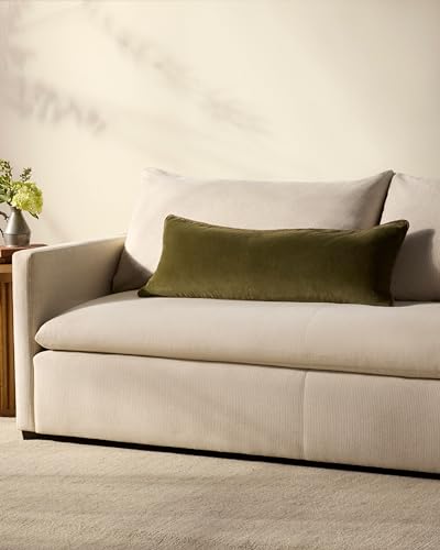 Loloi Chris Loves Julia Liza Collection PCJ0020 Dark Green 13'' x 35'' Cover w/Down Pillow