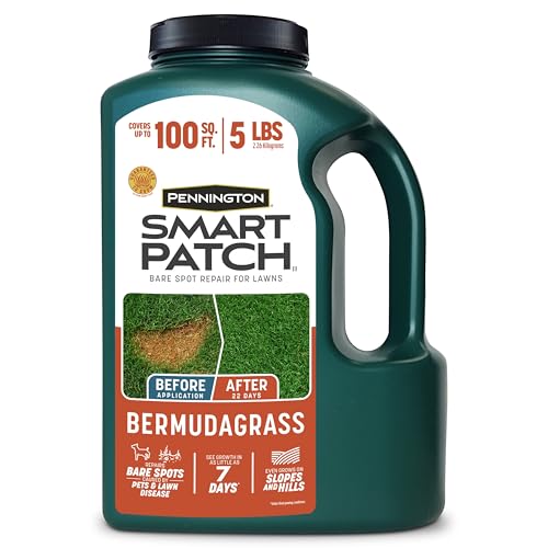 Pennington Smart Patch Bermudagrass 5lb 100 sq. ft. Grass Seed Bare Spot Repair with Mulch and Fertilizer