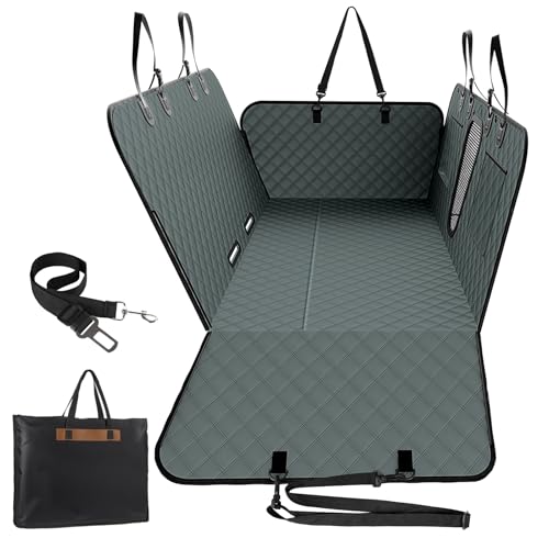 A-Pce 600D Heavy Duty Dog Car Seat Cover for Back Seat,2025 Upgraded Hard Honeycomb Bottom Back Seat Extender for Dogs- Holds 600lbs,Waterproof Scratch Proof Nonslip Dog Hammock for SUV,Grey