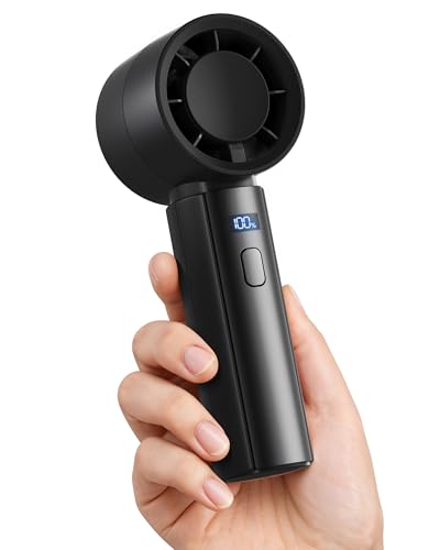 Gaiatop Small Handheld Fan Portable, Powerful High Speed Turbo Cooling, USB Rechargeable Mini Personal Fan, Summer Outdoor Travel Essentials, Gifts for Men Women, Black