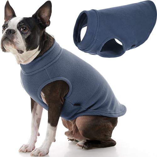 Gooby - Stretch Fleece Vest, Pullover Fleece Vest Jacket Sweater for Dogs, Indigo Blue, X-Large