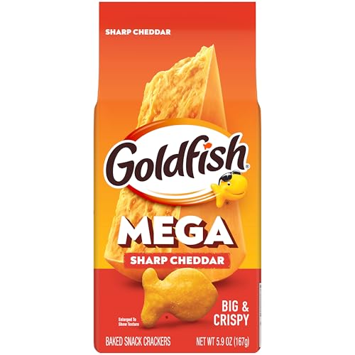 Goldfish Mega Bites Sharp Cheddar Cheese Crackers, 5.9 Oz Bag