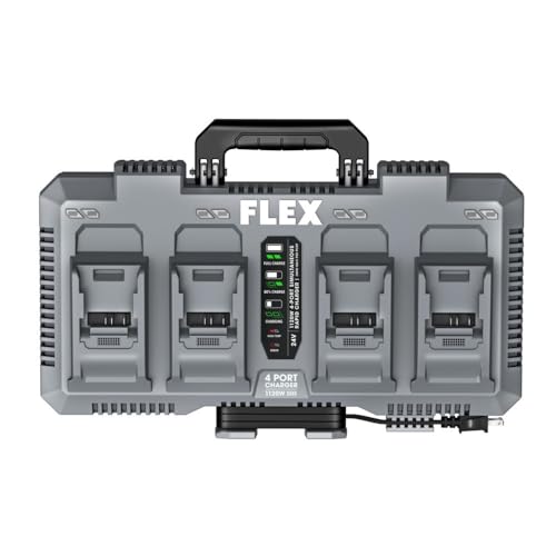 FLEX 24V 1120W 4-Port Simultaneous Lithium-Ion Battery Rapid Charger (280W Per Port) - FX0451-Z